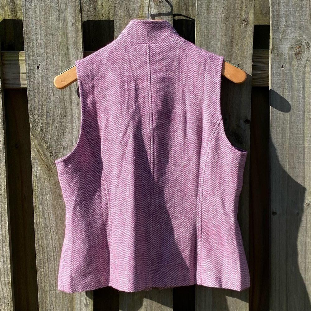 Coldwater Creek Purple Herringbone Wool Blend Vest - Picture 4 of 5